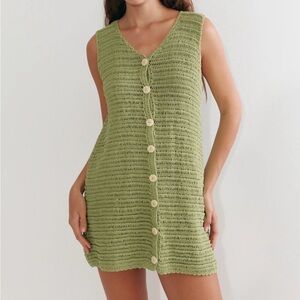 Opia - Veda crochet shift - sage